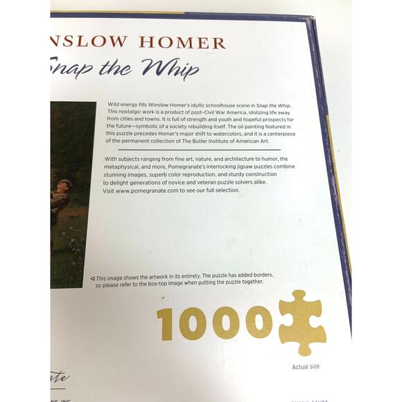 Winslow Homer Snap the Whip Jigsaw Puzzle 1000 Piece Pomegranate ArtPiece - Picture 7 of 8